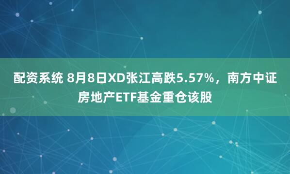 配资系统 8月8日XD张江高跌5.57%，南方中证房地产ETF基金重仓该股
